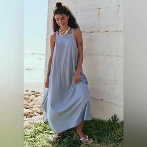 Free People | Free-est Erin Midi Dress Sleeveless Asymmetrical Baggy Dress